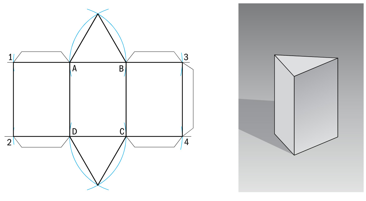 sviluppo solidi - prisma triangolare
