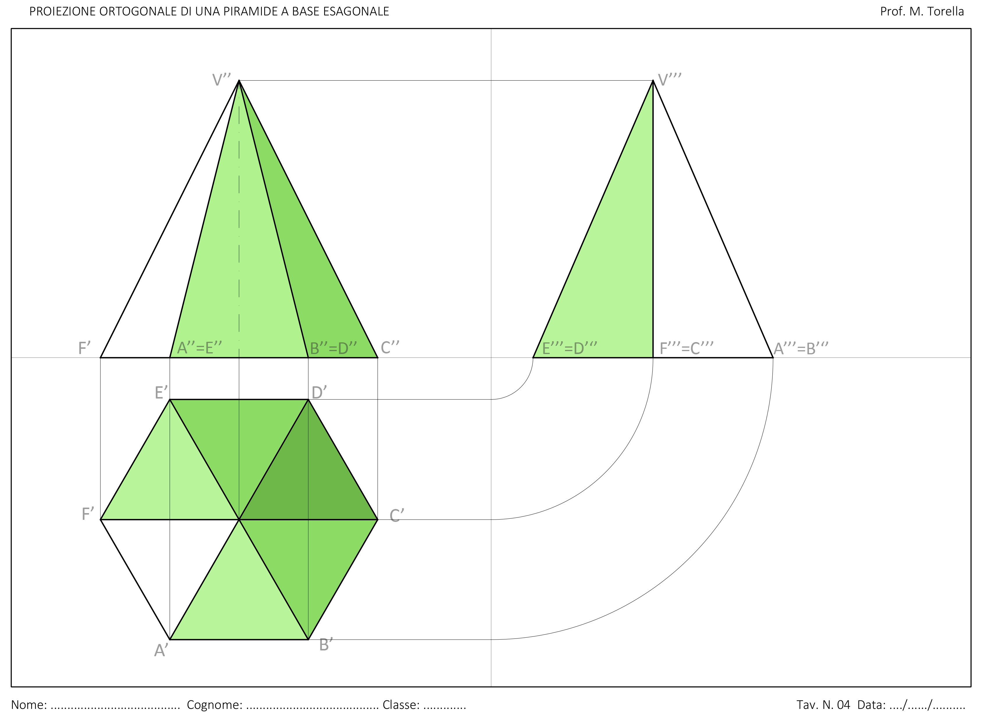proiezione-ortogonale-piramide-esagonale
